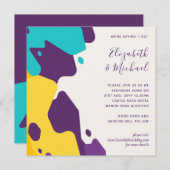 Cartes d'invitation de mariage abstraites marron s (Devant / Derrière)