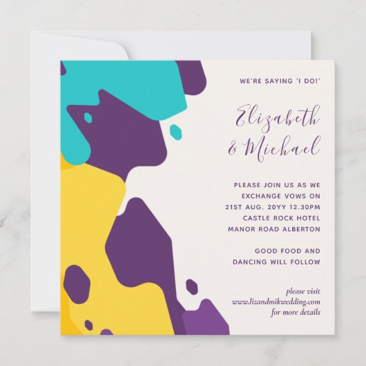 Cartes d'invitation de mariage abstraites marron s (Devant)