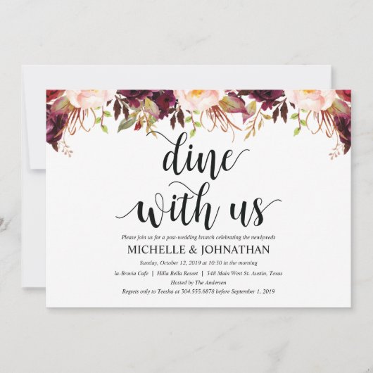 Cartes d'invitation de mariage après-mariage Rusti (Devant)