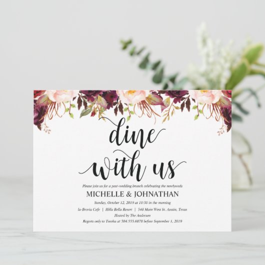 Cartes d'invitation de mariage après-mariage Rusti (Debout devant)