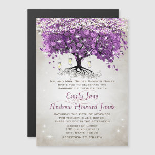 Cartes d'invitation de mariage Arbre à feuilles de