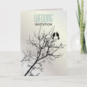 Cartes d'invitation de mariage arbre blanc Modern 