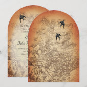 Cartes d'invitation de mariage Arbre en Urne Antiq (Devant / Derrière)