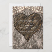 Cartes d'invitation de mariage Arbre sculpté de cœ (Dos)