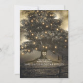 Cartes d'invitation de mariage Arbre vintage et lu (Devant)