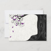 Cartes d'invitation de mariage Arbres noirs Oiseau (Dos)