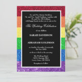 Cartes d'invitation de mariage arc-en-ciel pour pa (Debout devant)
