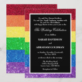 Cartes d'invitation de mariage arc-en-ciel pour pa (Devant / Derrière)