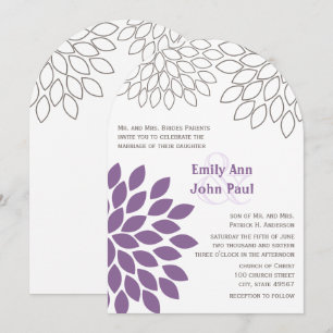 Cartes d'invitation de mariage au chrysanthème flo