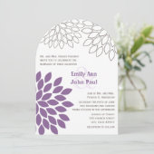 Cartes d'invitation de mariage au chrysanthème flo (Debout devant)