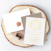 Cartes d'invitation de mariage au monogramme doré