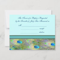 Cartes d'invitation de mariage au paon bleu sarcel