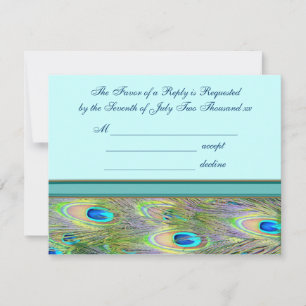 Cartes d'invitation de mariage au paon bleu sarcel