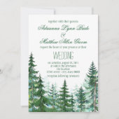 Cartes d'invitation de mariage au sapin (Devant)