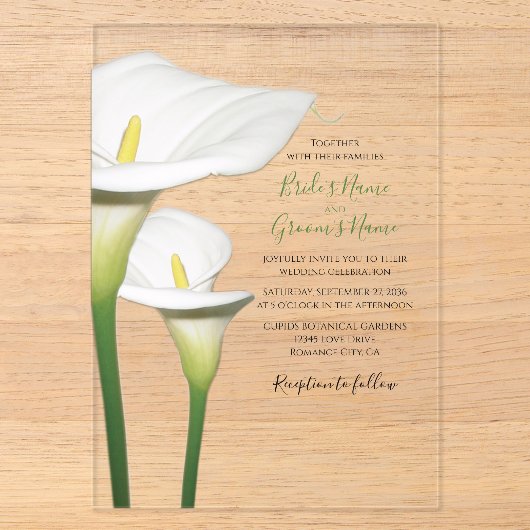Cartes d'invitation de mariage aux élégants lys ca (Recto)