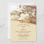 Cartes d'invitation de mariage aux fleurs de jasmi (Devant)
