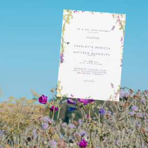 Cartes d'invitation de mariage aux fleurs sauvages