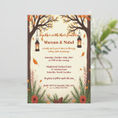 Cartes d'invitation de mariage aux lanternes de la (Debout devant)