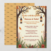 Cartes d'invitation de mariage aux lanternes de la (Devant / Derrière)