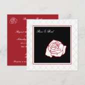 Cartes d'invitation de mariage aux roses (Devant / Derrière)
