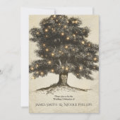 Cartes d'invitation de mariage avec arbre rustique (Devant)