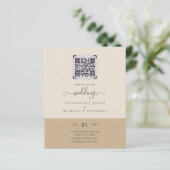 Cartes d'invitation de mariage avec code QR à scan (Debout devant)