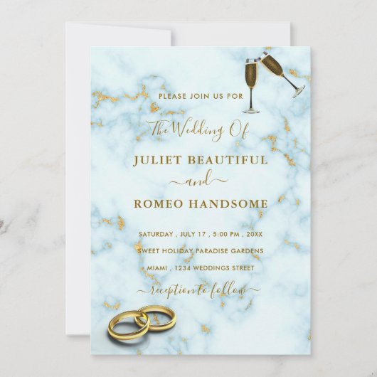 Cartes d'invitation de mariage avec code QR en mar (Devant)