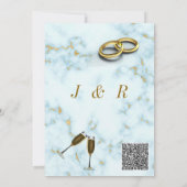 Cartes d'invitation de mariage avec code QR en mar (Dos)