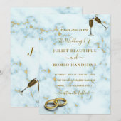 Cartes d'invitation de mariage avec code QR en mar (Devant / Derrière)