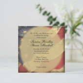 Cartes d'invitation de mariage avec drapeau améric (Debout devant)