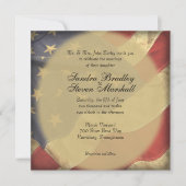 Cartes d'invitation de mariage avec drapeau améric (Devant)