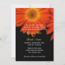 Cartes d'invitation de mariage avec fleurs de marg