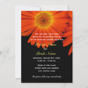 Cartes d'invitation de mariage avec fleurs de marg