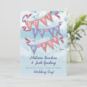 Cartes d'invitation de mariage avec guirlande vint (Debout devant)