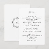 Cartes d'invitation de mariage avec papillons (Devant / Derrière)