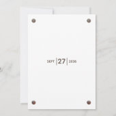 Cartes d'invitation de mariage avec photo en bois  (Dos)