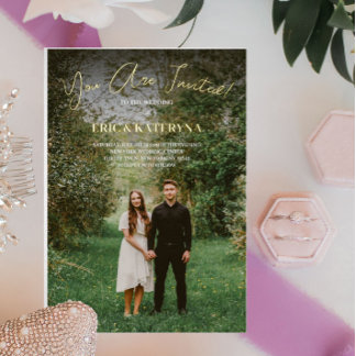 Cartes d'invitation de mariage avec photo et accen