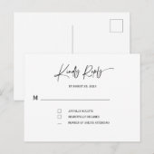 Cartes d'invitation de mariage avec RSVP (Devant / Derrière)