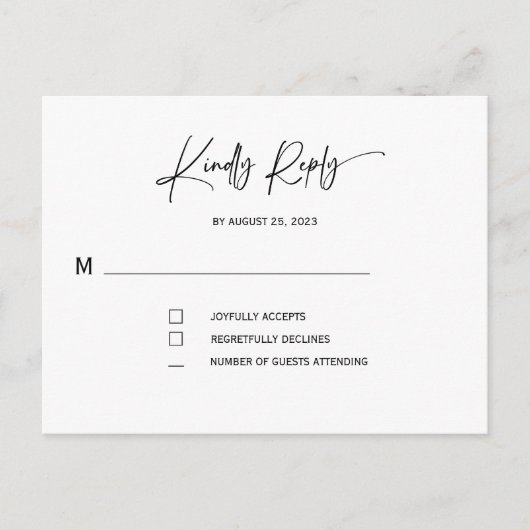 Cartes d'invitation de mariage avec RSVP (Devant)