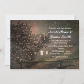 Cartes d'invitation de mariage avec un arbre rusti (Devant)