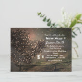 Cartes d'invitation de mariage avec un arbre rusti (Debout devant)