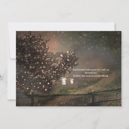 Cartes d'invitation de mariage avec un arbre rusti (Dos)