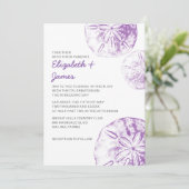 Cartes d'invitation de mariage Beach Sand Dollar (Debout devant)
