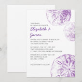 Cartes d'invitation de mariage Beach Sand Dollar (Devant / Derrière)