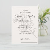 Cartes d'invitation de mariage Beige Elegance v2 (Debout devant)