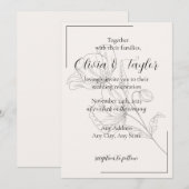 Cartes d'invitation de mariage Beige Elegance v2 (Devant / Derrière)