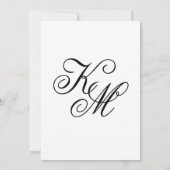 Cartes d'invitation de mariage blanches à l'écritu (Dos)