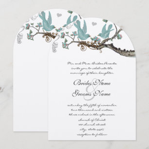 Cartes d'invitation de mariage bleu oeuf de Robin