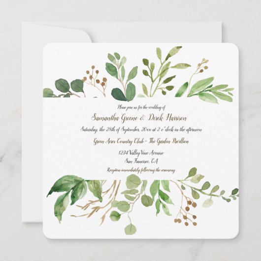 Cartes d'invitation de mariage Botanical Dream Squ (Devant)