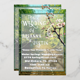 Cartes d'invitation de mariage Botanical Water Cre